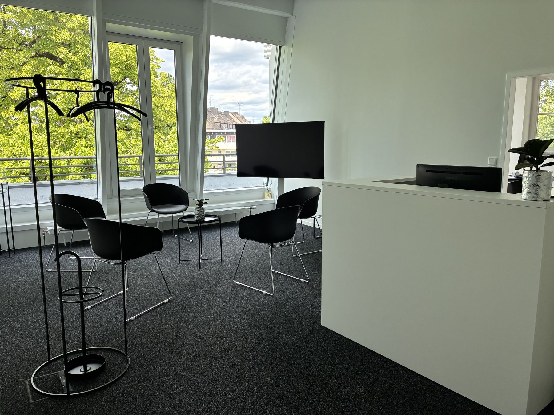 Wartebereich des Therapiezentrums im 3. Obergeschoss